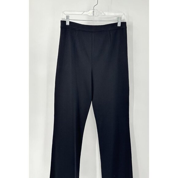 pants slacks trousers straight let knit pull on elastic waist black S - Picture 4 of 8